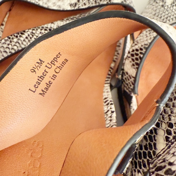 L'Amour Des Pieds Quesnel Snakeskin Print Leather Heels Sandals Size 9.5 - Picture 4 of 7